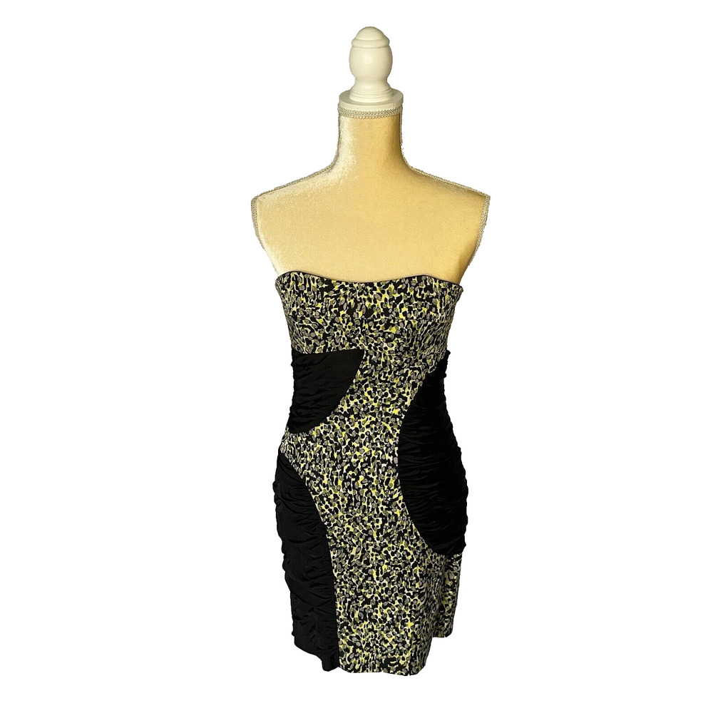Cynthia Steffe Strapless Printed Colorblock mini Dress Size 8